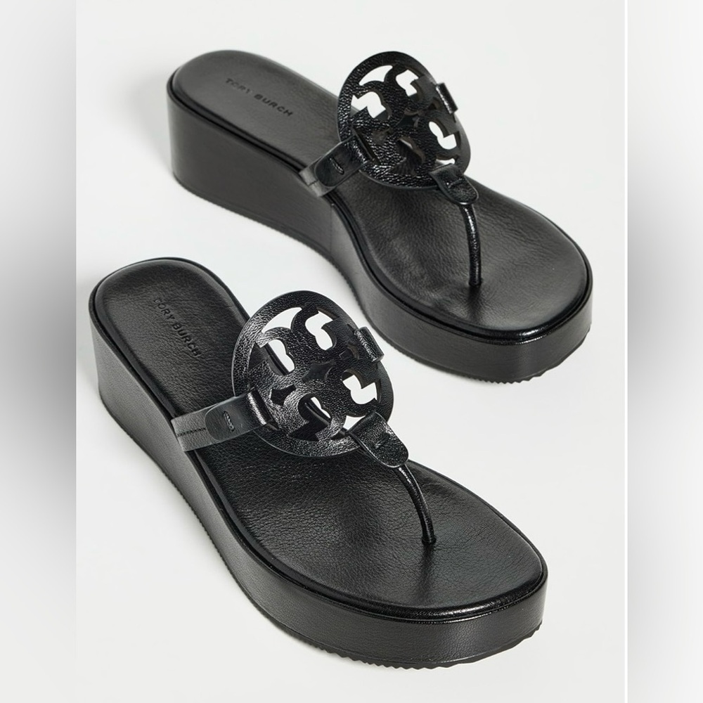 TORY BURCH Women's Miller Wedge Sandal NWOT - Picture 2 of 16